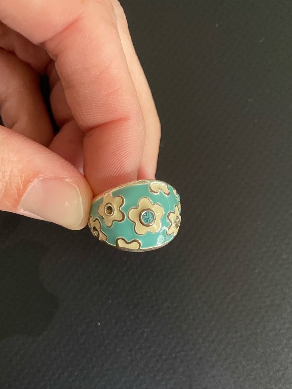 Funky Y2K Flower Statement Ring